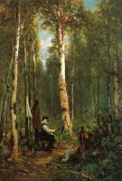 Thomas Hill - Artist at His Easel in the Woods